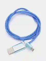 Синий кабель светящийся для мобильных устройств USB - Lightning/micro-USB 2.0