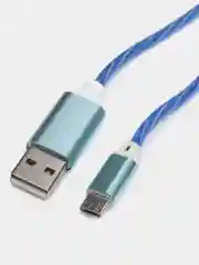 Синий кабель светящийся для мобильных устройств USB - Lightning/micro-USB 2.0