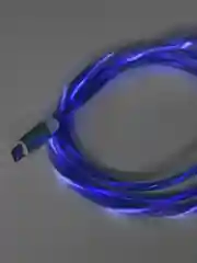 Синий кабель светящийся для мобильных устройств USB - Lightning/micro-USB 2.0
