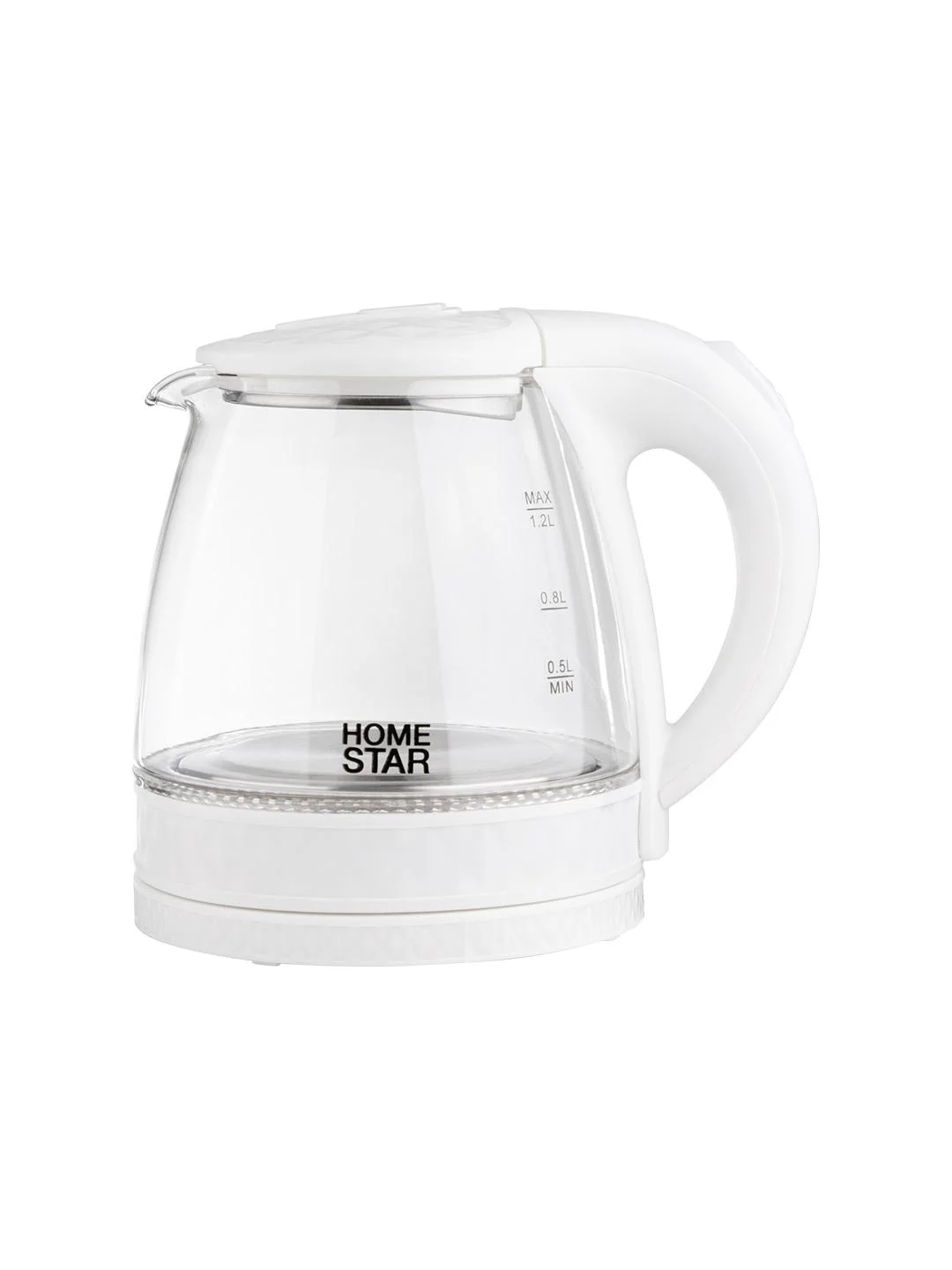 Чайник электрический HomeStar HS-1053 1.2 л, стекло, белый