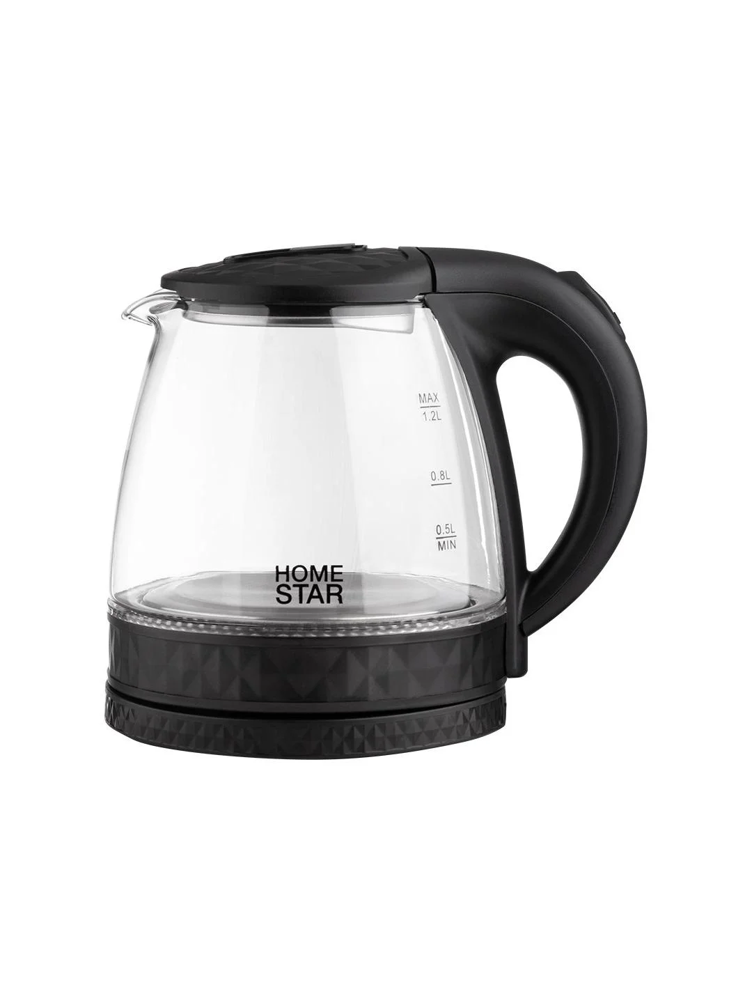 Чайник электрический HomeStar HS-1053 1.2 л, стекло, черный