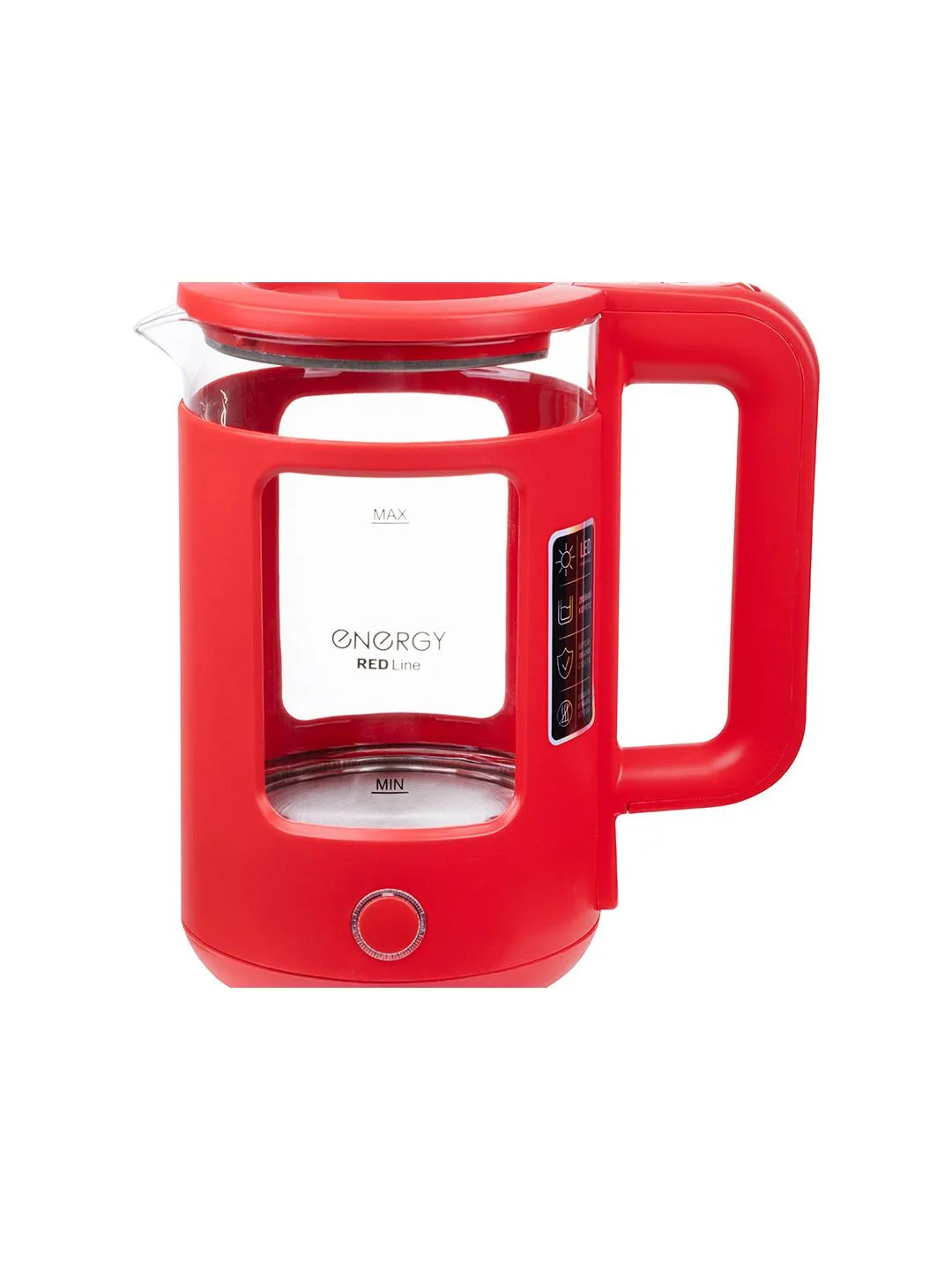 Чайник электрический Energy E-256 1.5 л, стекло, красный