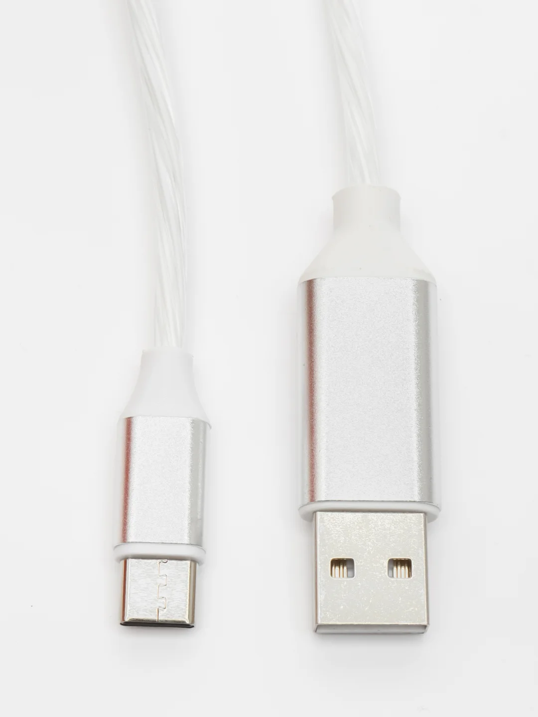 Разноцветный кабель светящийся USB Type-C для зарядки телефона (длина 1 м)