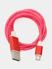 Красный кабель светящийся для мобильных устройств USB - Lightning/micro-USB 2.0