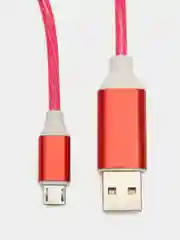 Красный кабель светящийся для мобильных устройств USB - Lightning/micro-USB 2.0