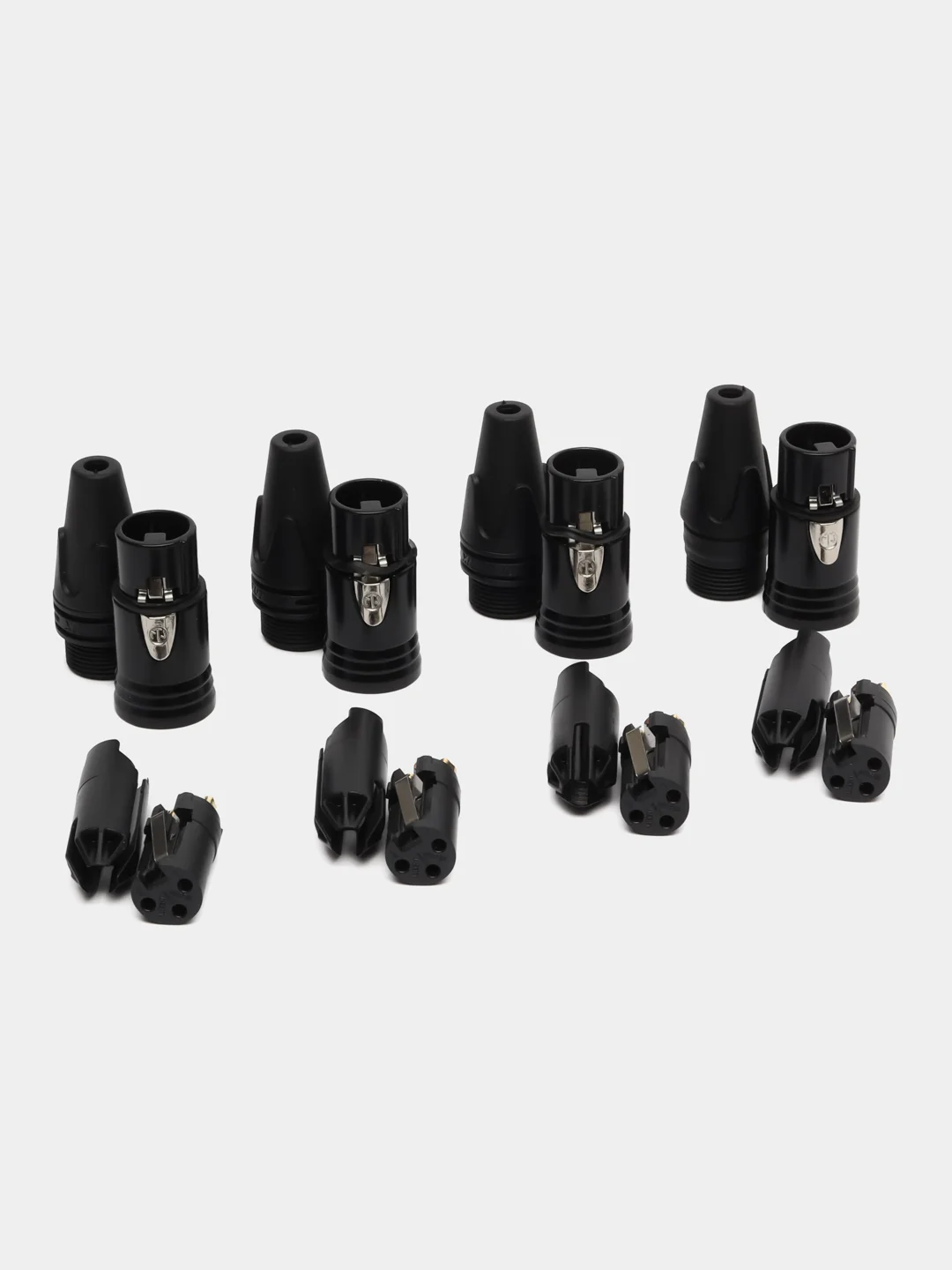Черный кабельный разъем XLR female Black (комплект 4 шт)