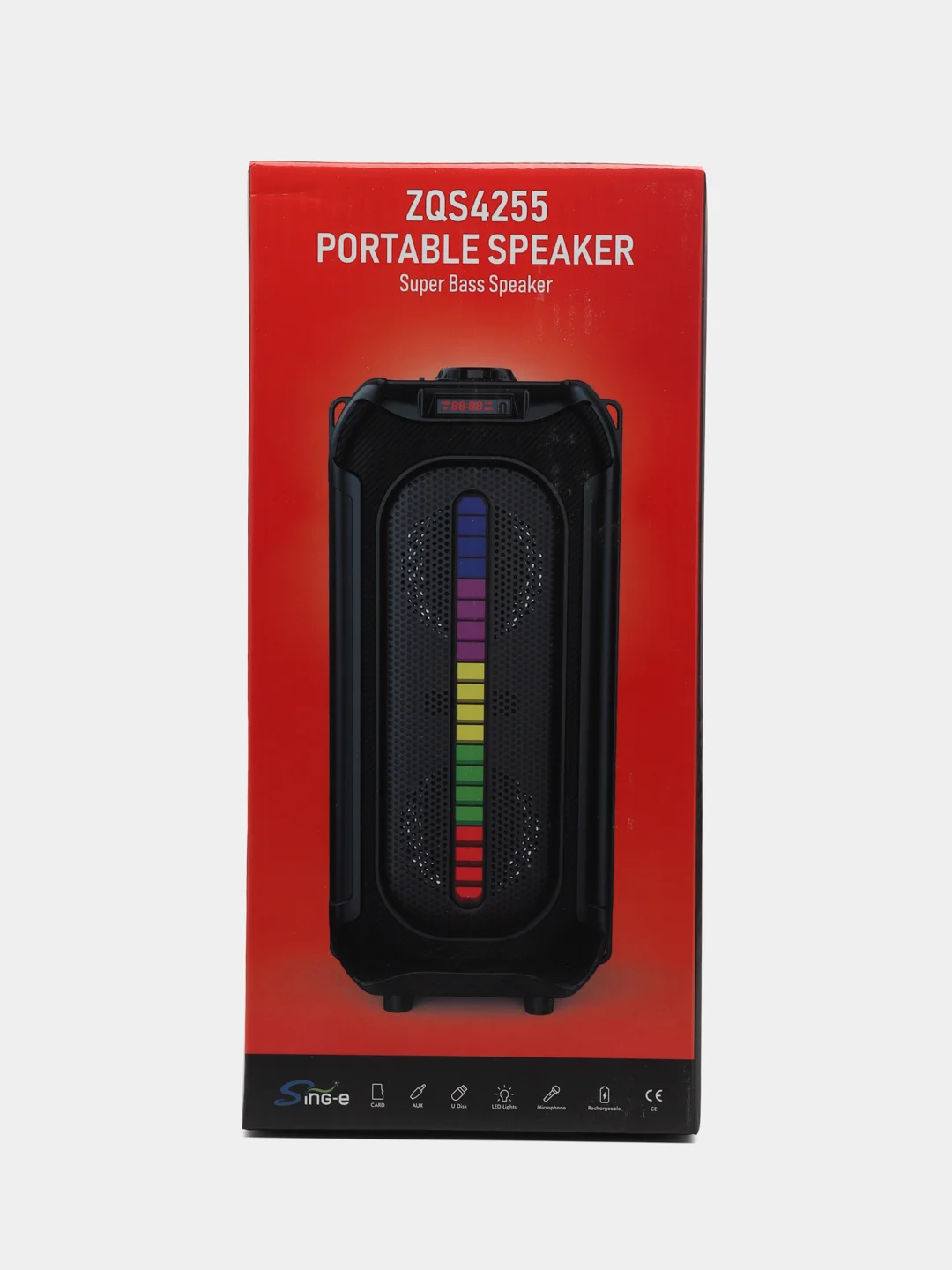 Индиго колонка Bluetooth с LED-подсветкой ZQS 16Вт (USB/SD/AUX/FM)