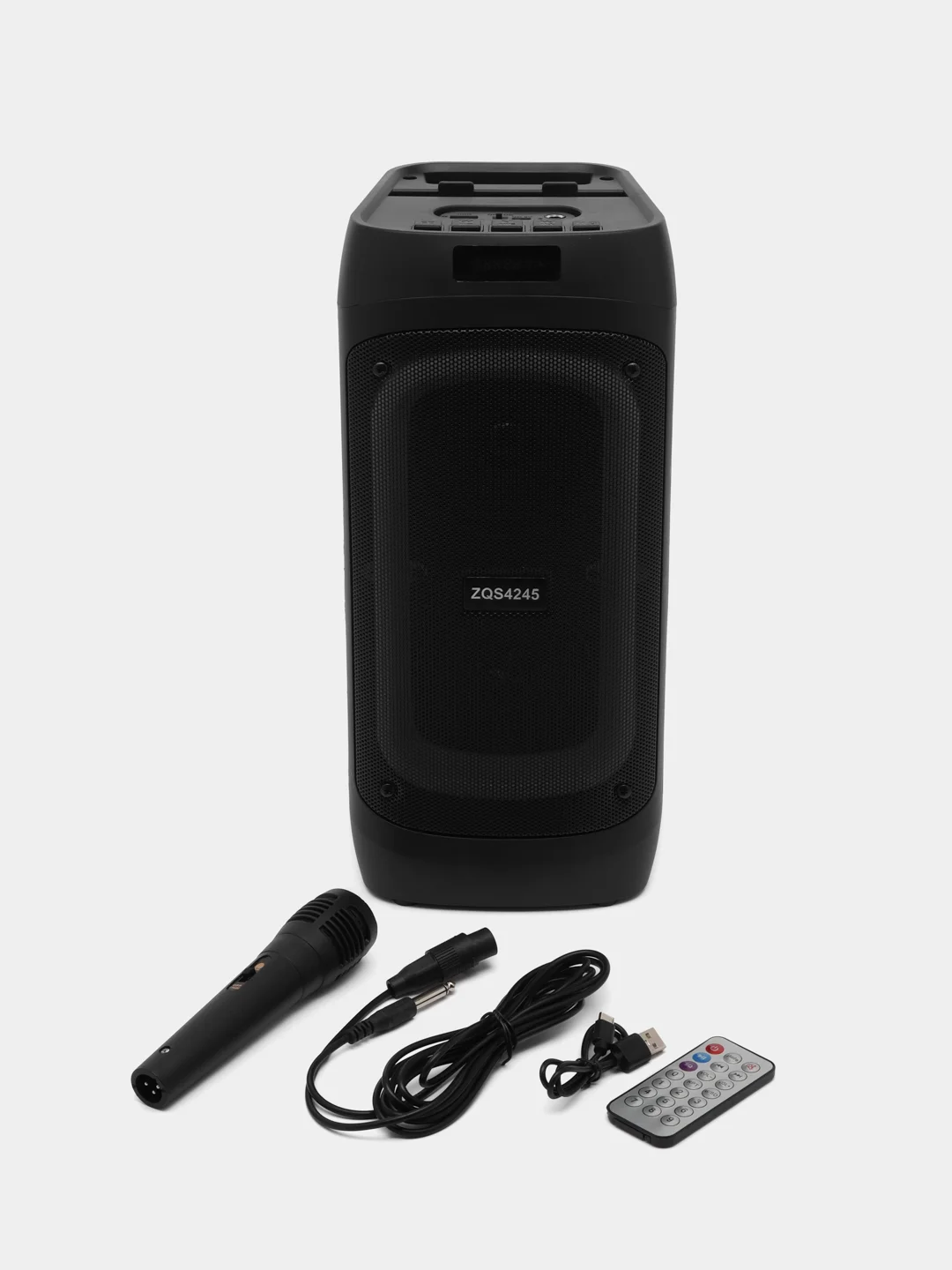 Тёмно-серый колонка Bluetooth с LED-подсветкой ZQS 30Вт (USB/SD/AUX/FM) + микрофон
