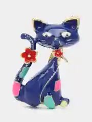 Синий брошь Кошка