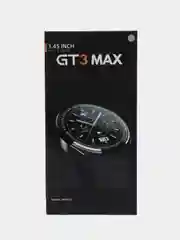 Серебряный умные часы Smart Watch GT3 Max, круглые, с тремя ремешками