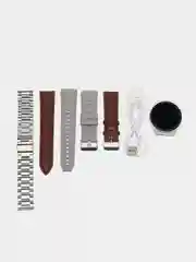 Серебряный умные часы Smart Watch GT3 Max, круглые, с тремя ремешками