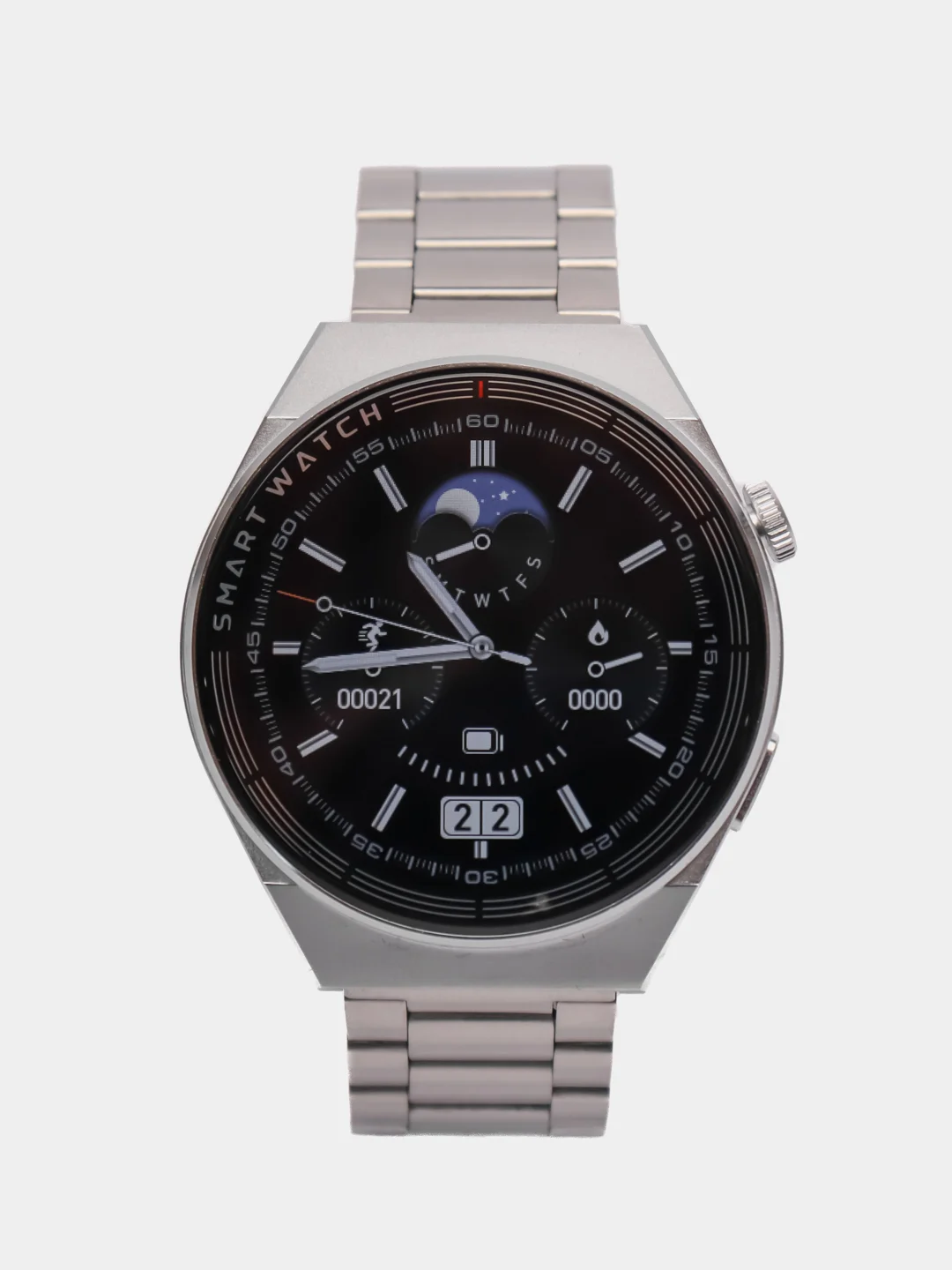 Серебряный умные часы Smart Watch GT3 Max, круглые, с тремя ремешками