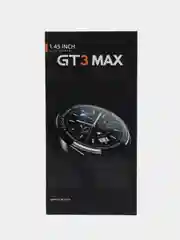 Черный умные часы Smart Watch GT3 Max, круглые, с тремя ремешками