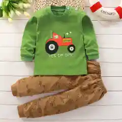Зеленый пижама детская хлопок для девочки для мальчика