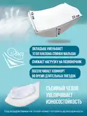 Подушка вкладыш для новорожденного в автокресло/автолюльку в чехле анатомический