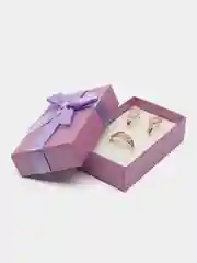 Комплект из серег и кольца с цирконами. Покрытие розовое золото