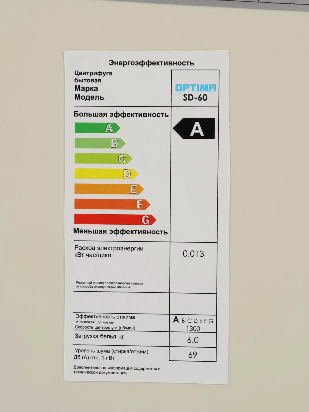 Центрифуга для отжима белья OPTIMA SD-60