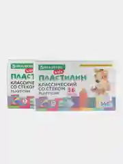 Пластилин набор 2 штуки по 36 цветов, классический, 1080 грамм, 2 стека, Brauberg Kids