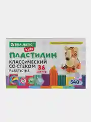 Пластилин набор 2 штуки по 36 цветов, классический, 1080 грамм, 2 стека, Brauberg Kids