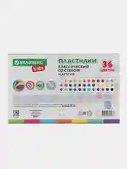 Пластилин набор 2 штуки по 36 цветов, классический, 1080 грамм, 2 стека, Brauberg Kids