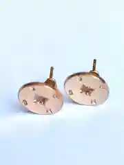 Серьги металлически круглые под золото