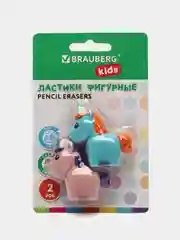 Ластик школьный фигурный Brauberg Kids, 271990, набор 2 шт, стирательная резинка Единорог
