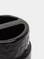 Черный стакан для зубных щеток и пасты с разделителем, керамика