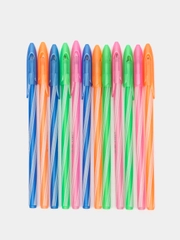 Ручки шариковые Staff Candy Neon, 144236, синие набор 12 штук тонкие для школы, 0,3 мм
