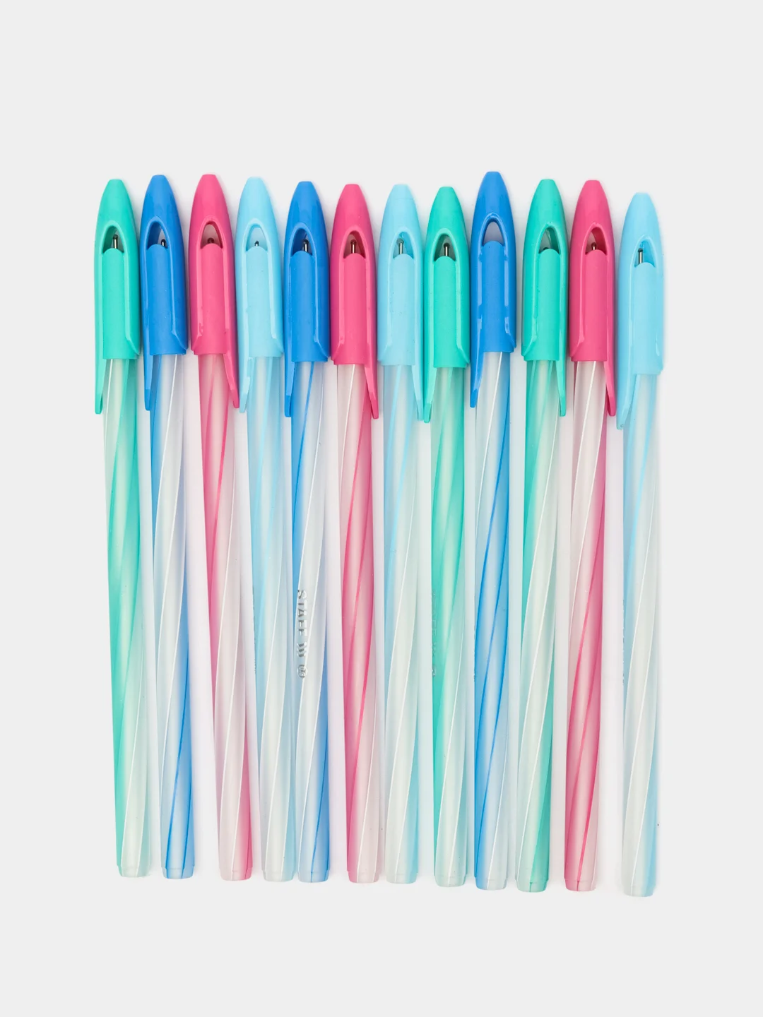 Ручки шариковые Staff Candy Pastel, 144237, синие набор 12 штук тонкие для школы, 0,3 мм