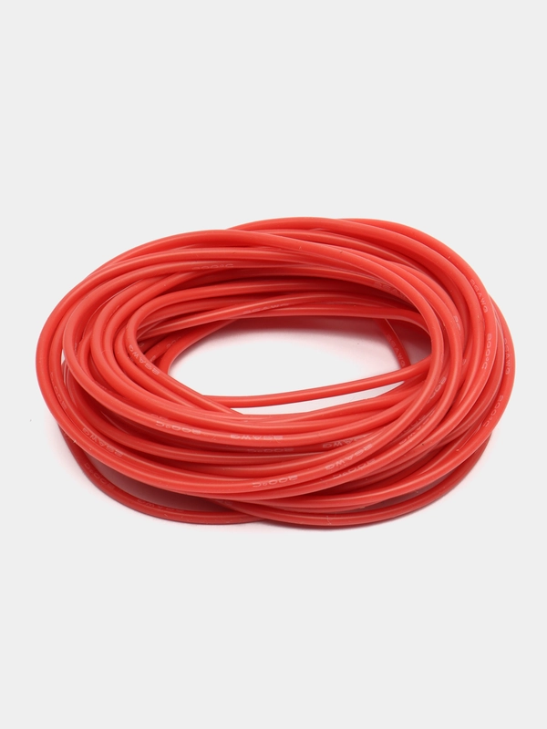Кабель 26AWG луженая медь 1*0.1мм красный (термостойкий силикон 30 жил) (отрезок 5 метров)