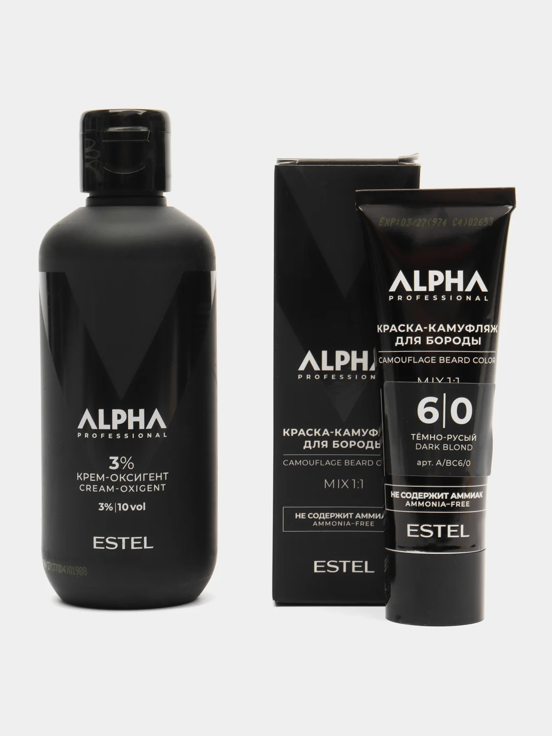 Приглушённый хаки набор для окрашивания бороды ALPHA PRO  40+200 мл Estel professional