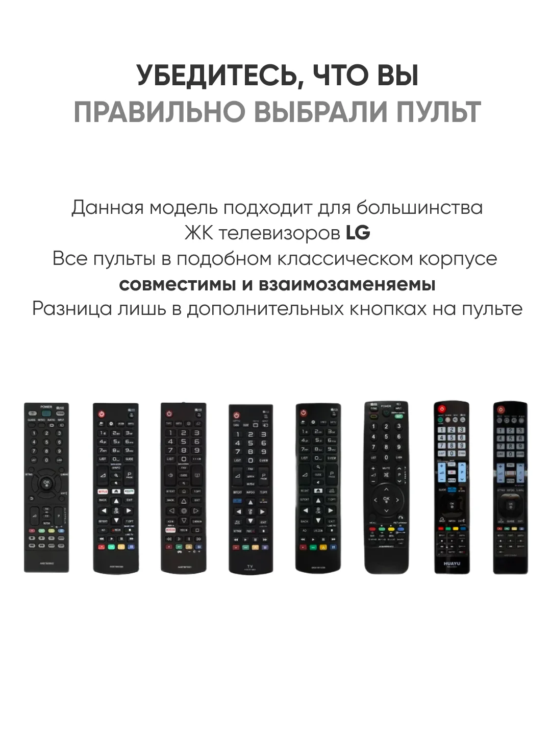 Универсальный пульт дистанционного управления для всех LG Smart TV с функцией IVI / Movies