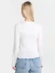 Белый лонгслив женский облегающий, базовый