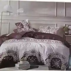 Бордовый комплект постельного белья Luxury, 1,5-спальный, микрофибра, премиум