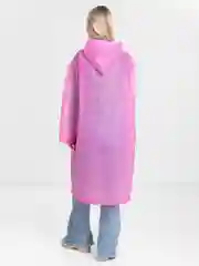 Розовый плащ-дождевик с капюшоном, на клепках