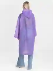 Фиолетовый плащ-дождевик с капюшоном, на клепках