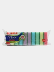 Губки для мытья посуды LAIMA, до 10 шт, 26 х 80 х 53 мм, поролон, абразив для посуды