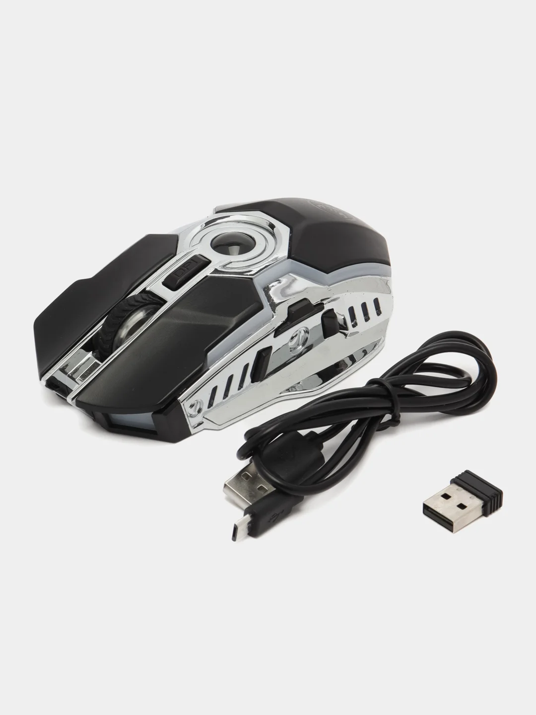 Черный беспроводная игровая мышь с RGB подсветкой