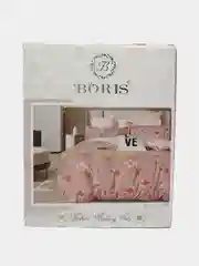 Коралловый меланж комплект постельного белья на резинке ДВУХСПАЛЬНОЕ, пододеяльник,простынь