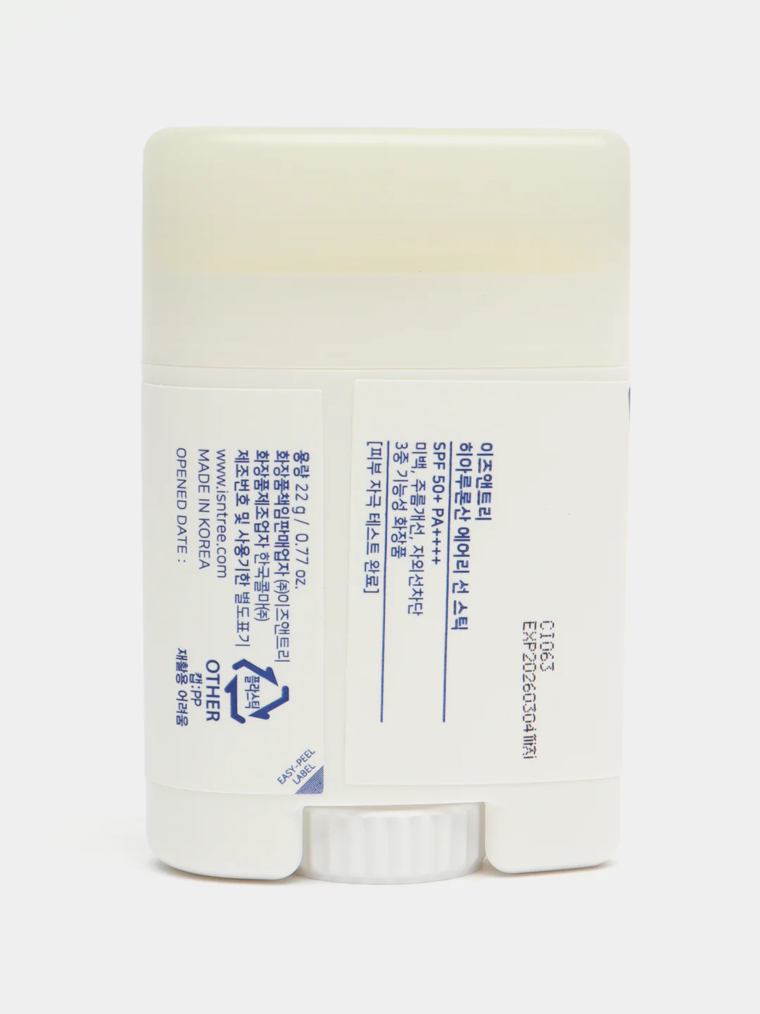 Охлаждающий солнцезащитный стик IsNtree Hyaluronic Acid Airy Sun Stick SPF50+ PA++++, 22 г