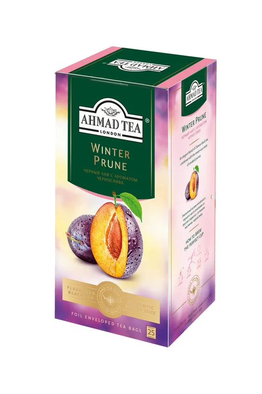 Чай черный Ahmad Tea Зимний Чернослив, 25 пакетиков х 1,5 г
