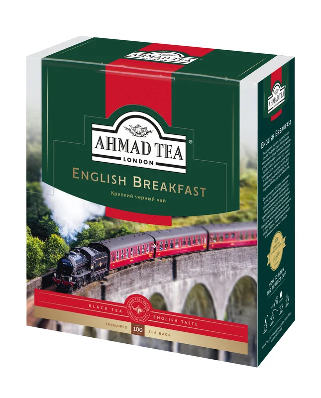 Чай "Ahmad Tea" черный Английский завтрак,  пакетики с ярлычками 100 х 2 г