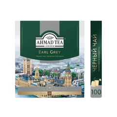 Чай "Ahmad Tea" черный Эрл Грей,  пакетики с ярлычками 100 х 2 г