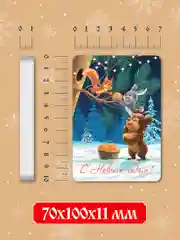 Синий открытки новогодние мини 30 шт/6 сюжетов в наборе 7х10 см. Проф-Пресс