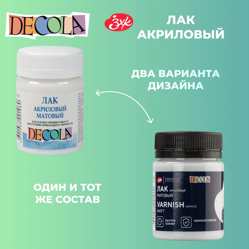 Лак акриловый матовый DECOLA, 50 мл