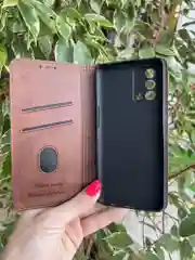 Тёмно-коричневый чехол книжка elitcase для Oppo A74 4G / Оппо А74 4G