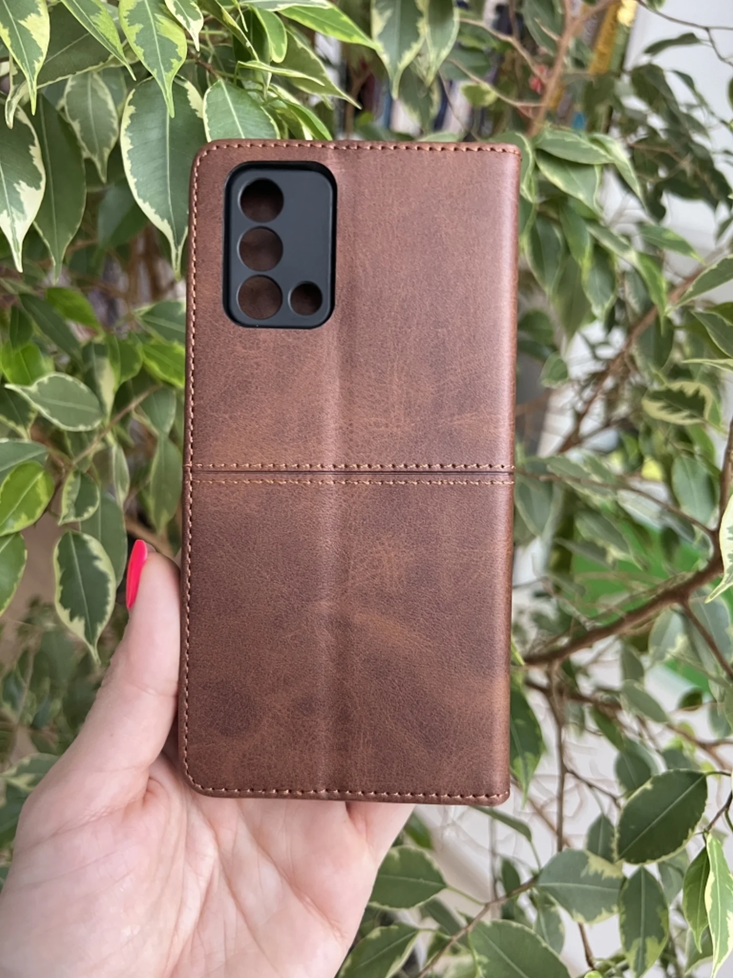 Тёмно-коричневый чехол книжка elitcase для Oppo A74 4G / Оппо А74 4G