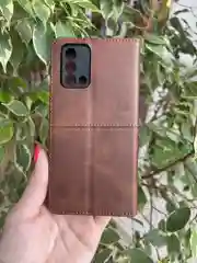 Тёмно-коричневый чехол книжка elitcase для Oppo A74 4G / Оппо А74 4G