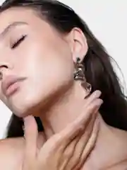 Серебряный серьги на Новый год длинные вечерние