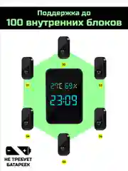 Черный звонок беспроводной, дверной, без батареек